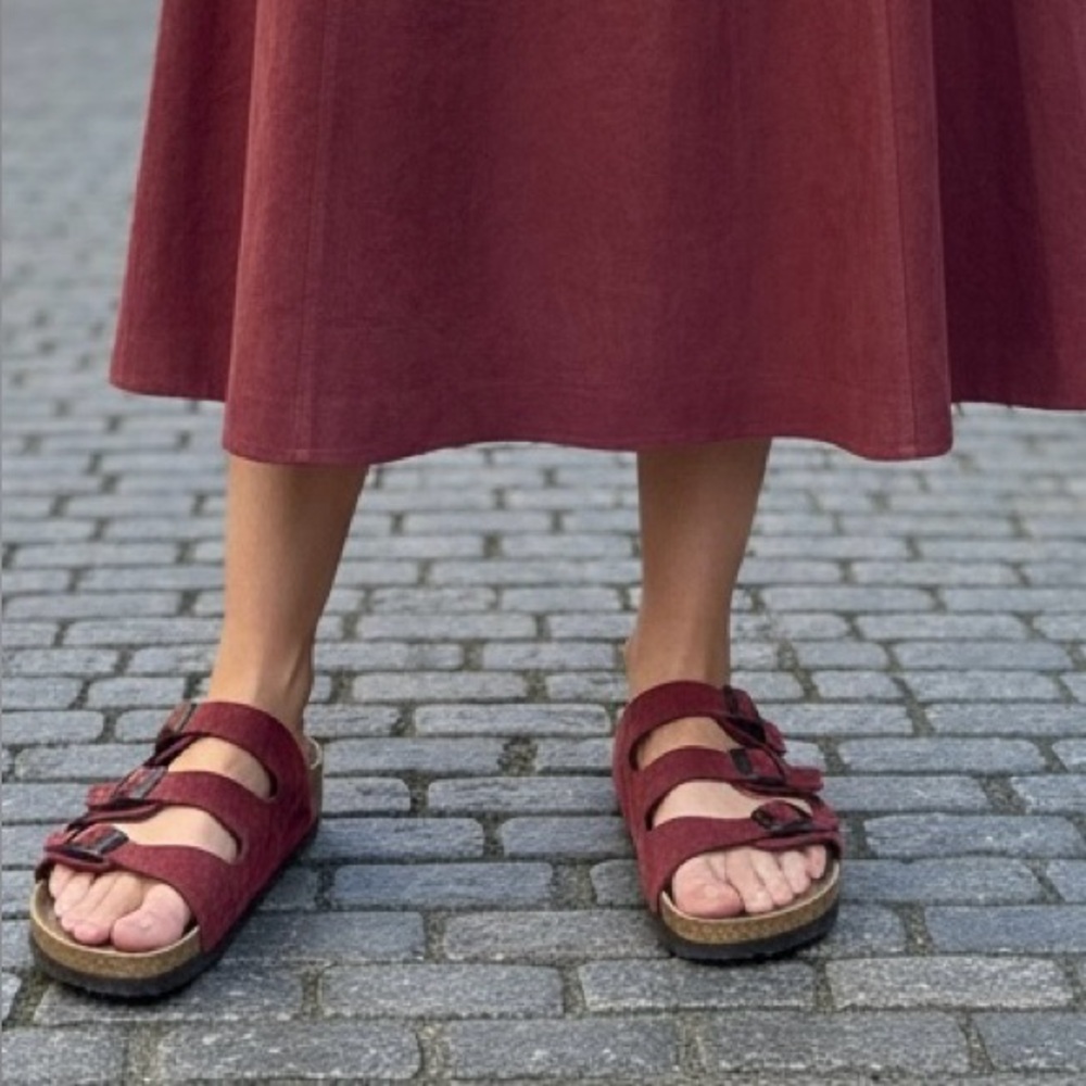 Birkenstock Florida Sandals Deep Red Leather Women's 36 US 5 - 5.5
